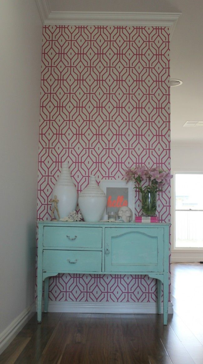 Free download The wallpaper in my house pink trellis Katrinas New House