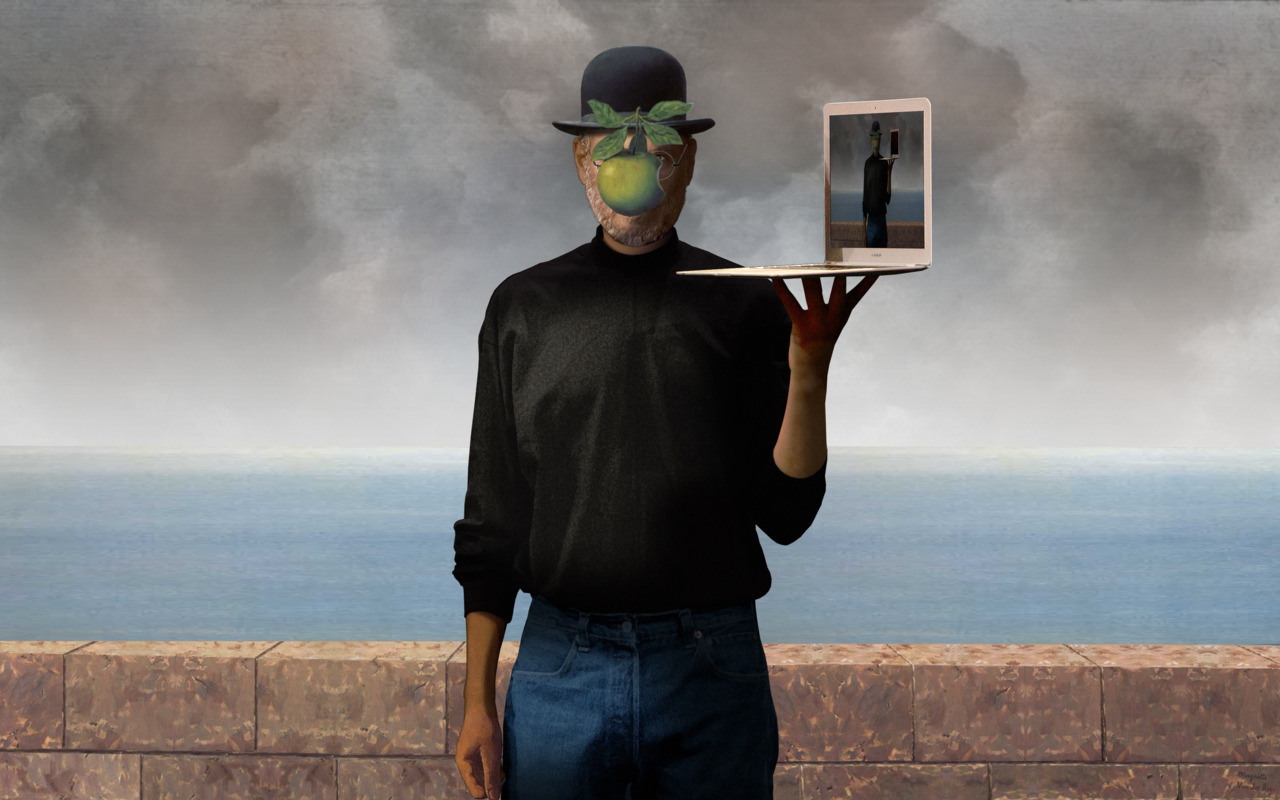 Son Of The Man Magritte Background Wallpaper Teahub Io