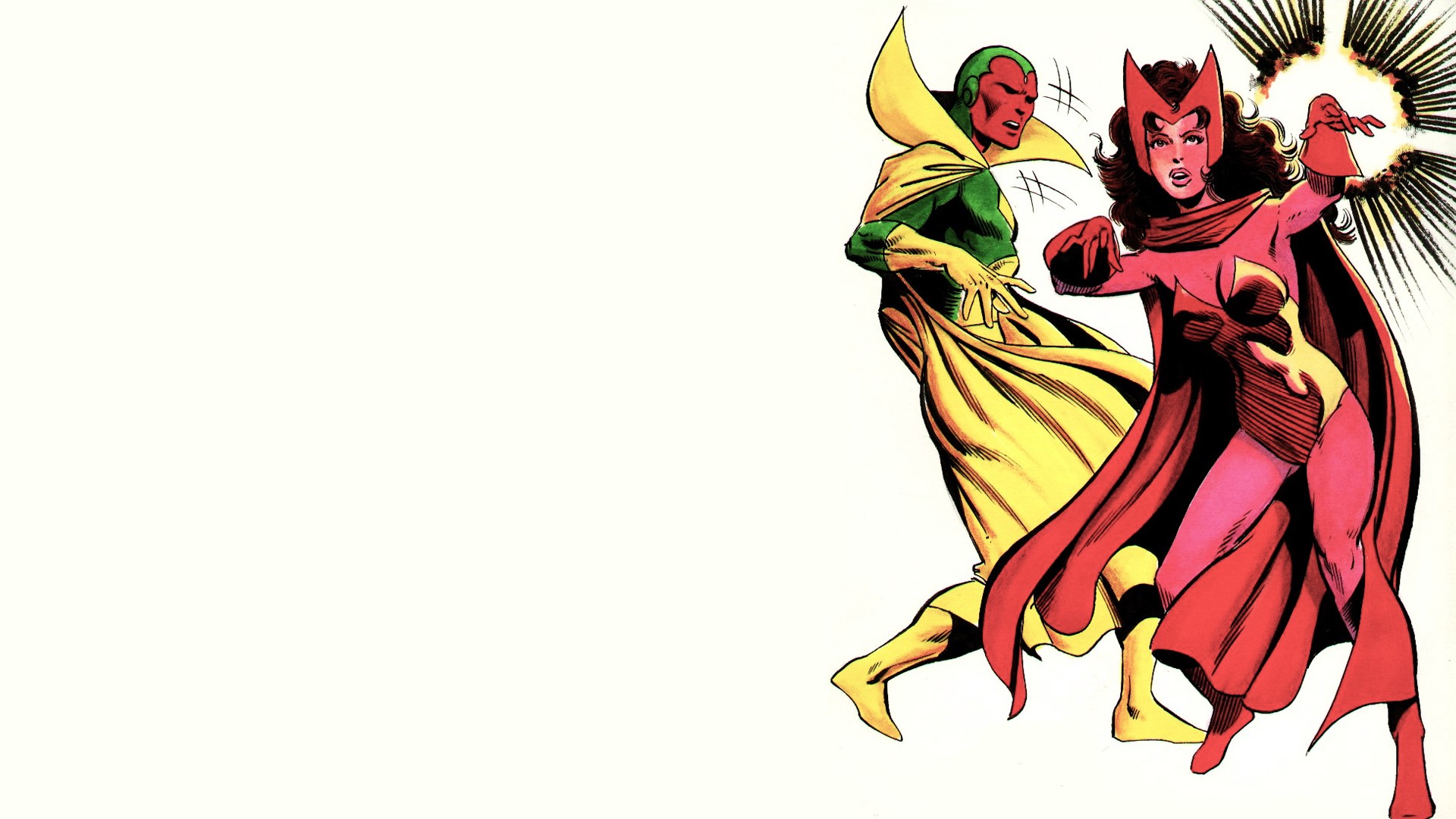 Comics Scarlet Witch white background The Vision Comics wallpaper