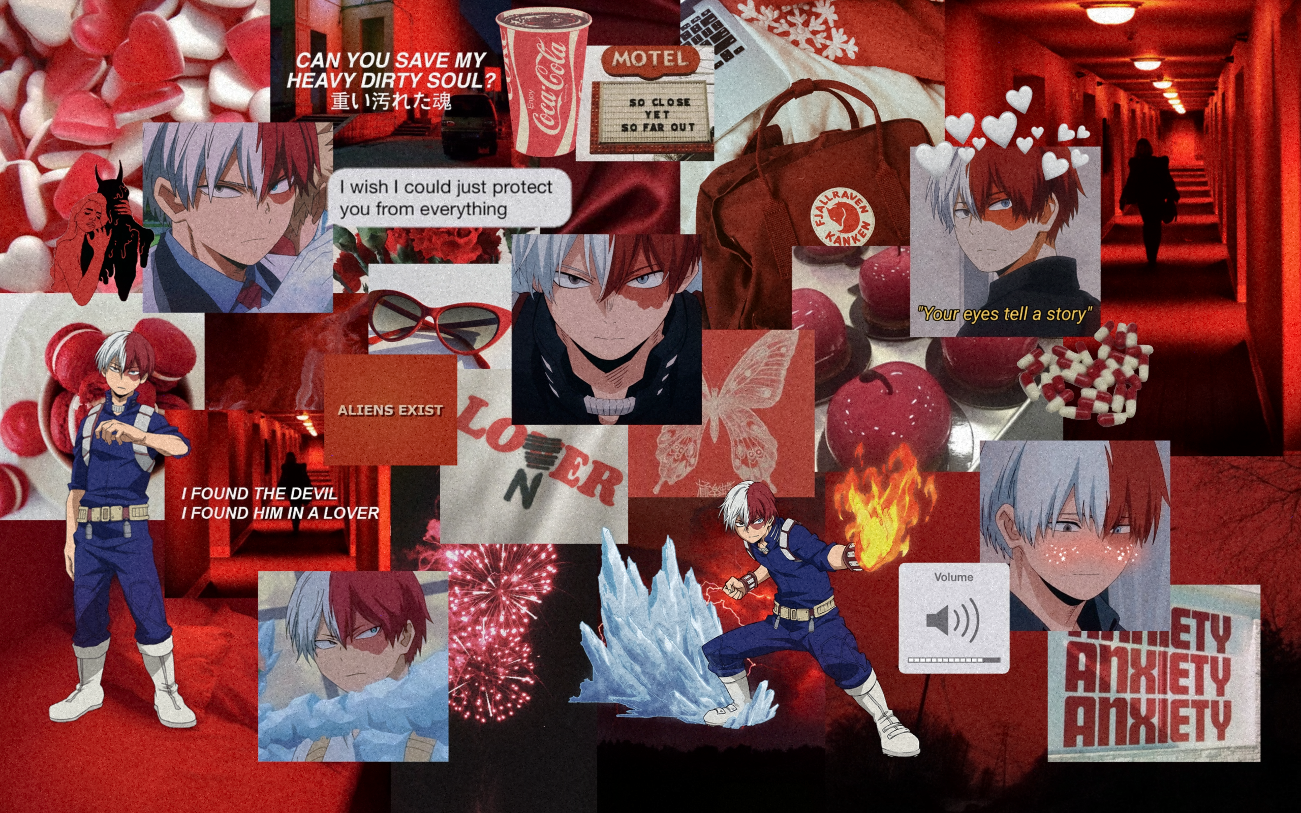 Shoto Todoroki Bnha Red Aesthetic Desktop Wallpaper Cute
