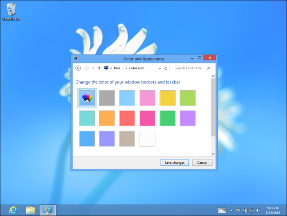 As with Windows 7 you can also choose a custom desktop background