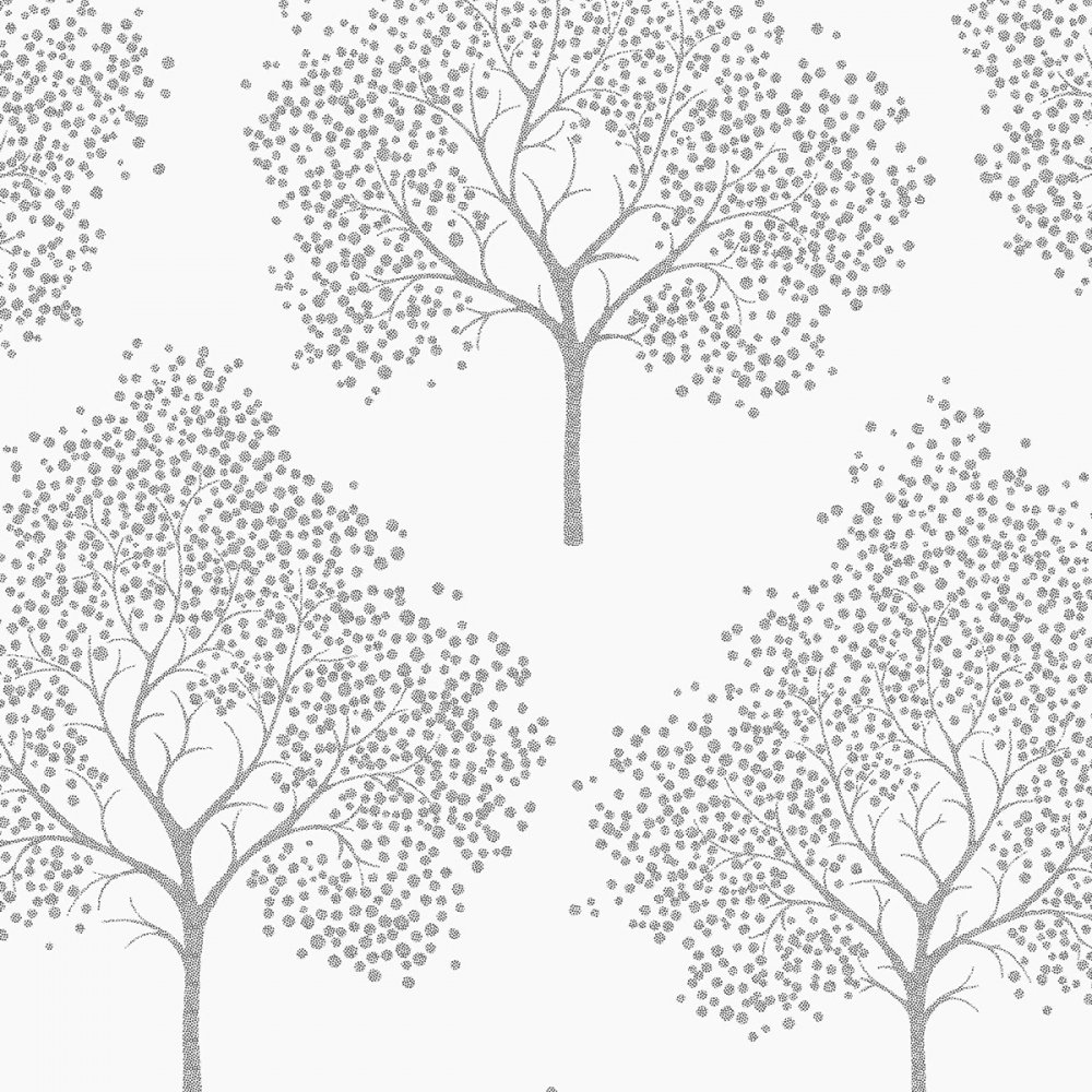 Wallpaper Glitter Tree White Silver Ilw980027