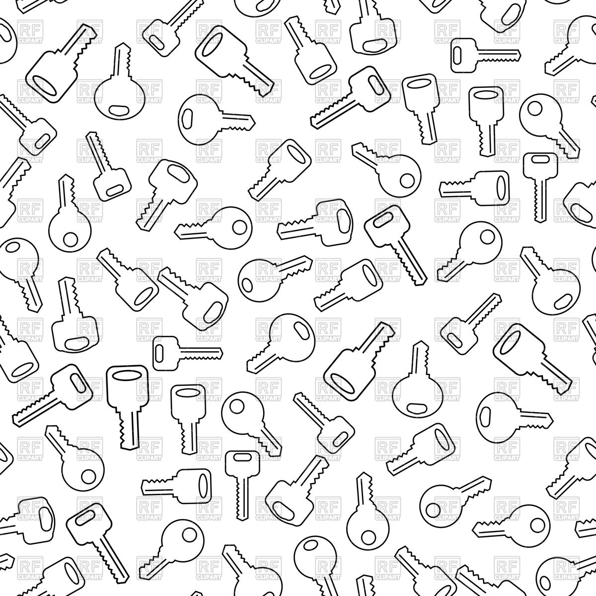 Line Silhouettes Of Key Seamless Background Vector Image