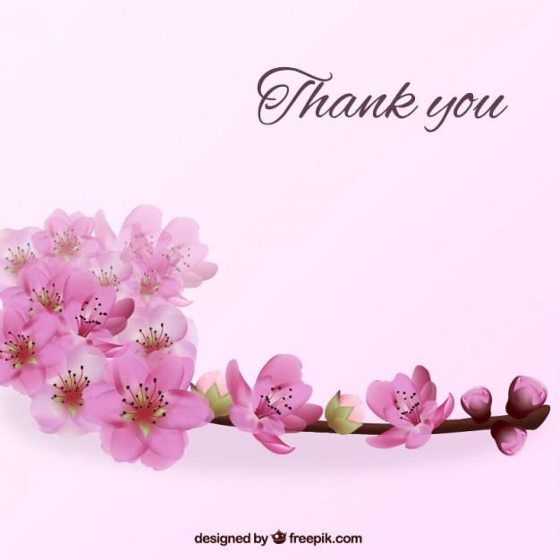 Thank You Background With Flowers Vector