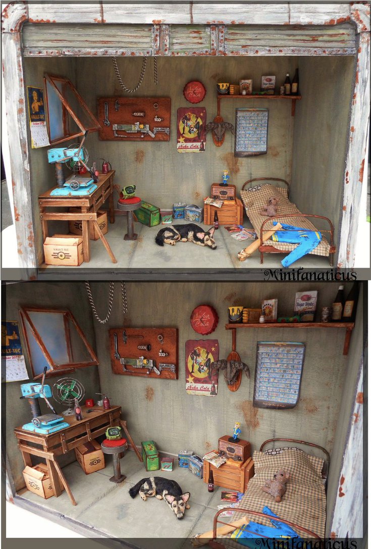 Fallout Garage Diorama Full 12th By Minifanaticus