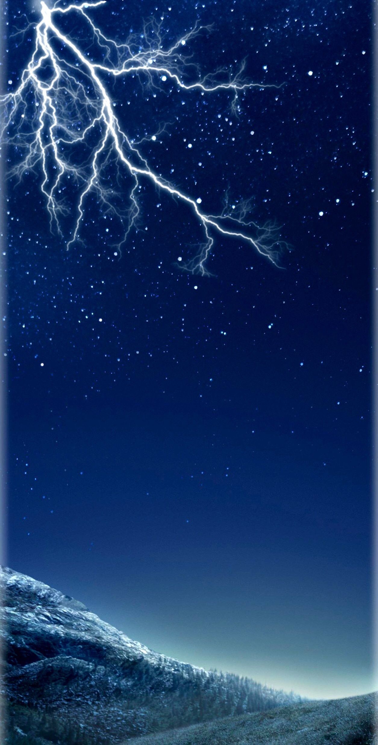 Dark Blue Storm Lightening Wallpaper Galaxy Beauty Nature
