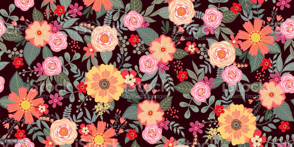 Cute Seamless Pattern With Floral Bunches For Summer Textile And