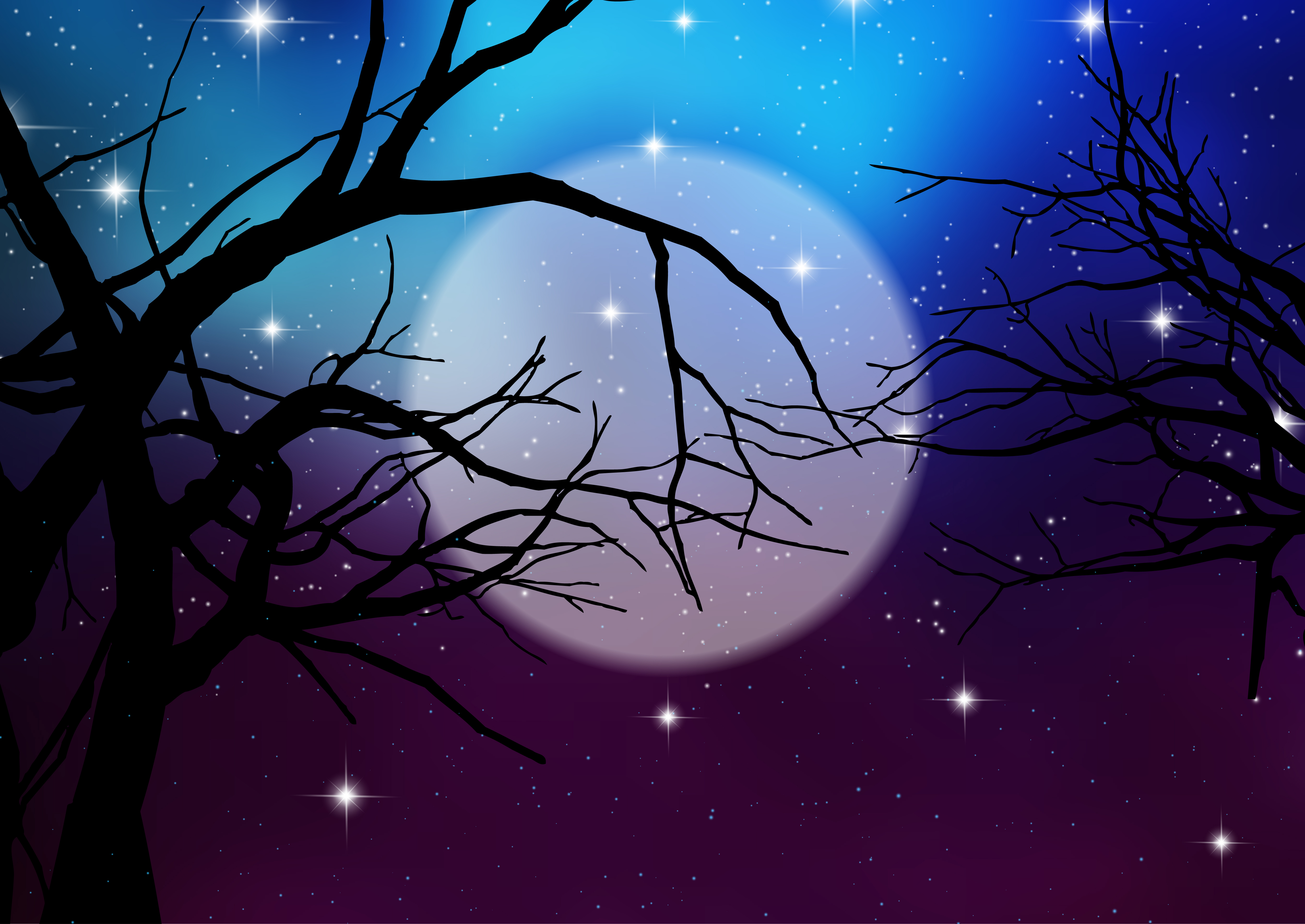 Halloween Background With Spooky Trees