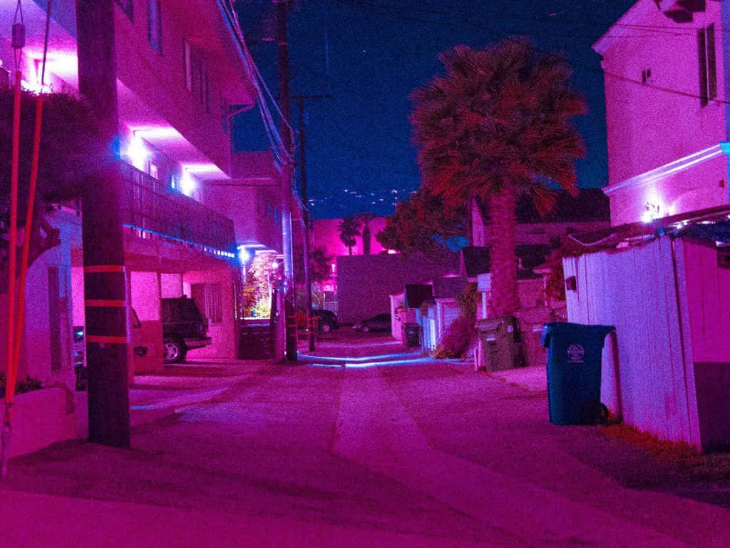 Stay Connected With Neon Aesthetic Style Wallpaper