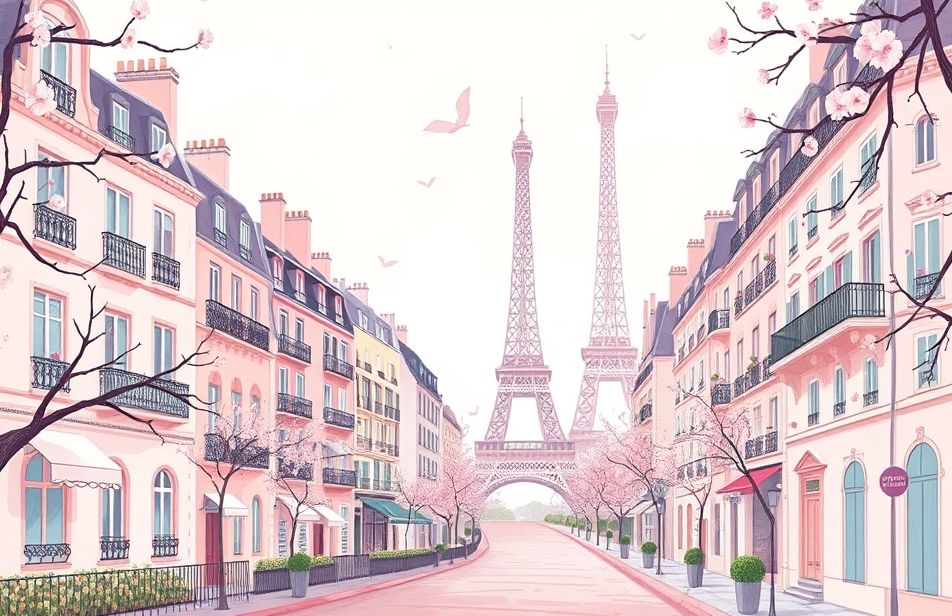 Pink Paris Wallpaper
