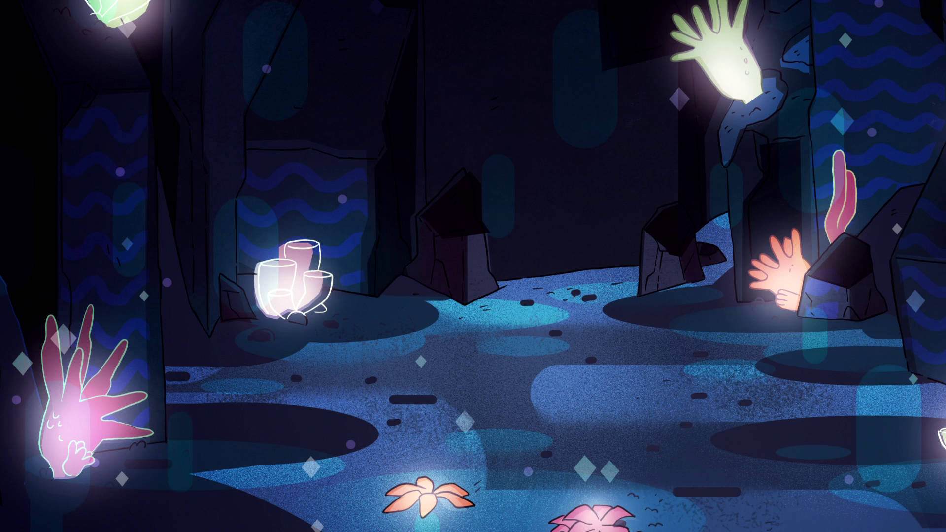Glowy Landscape Steven Universe iPad Wallpaper