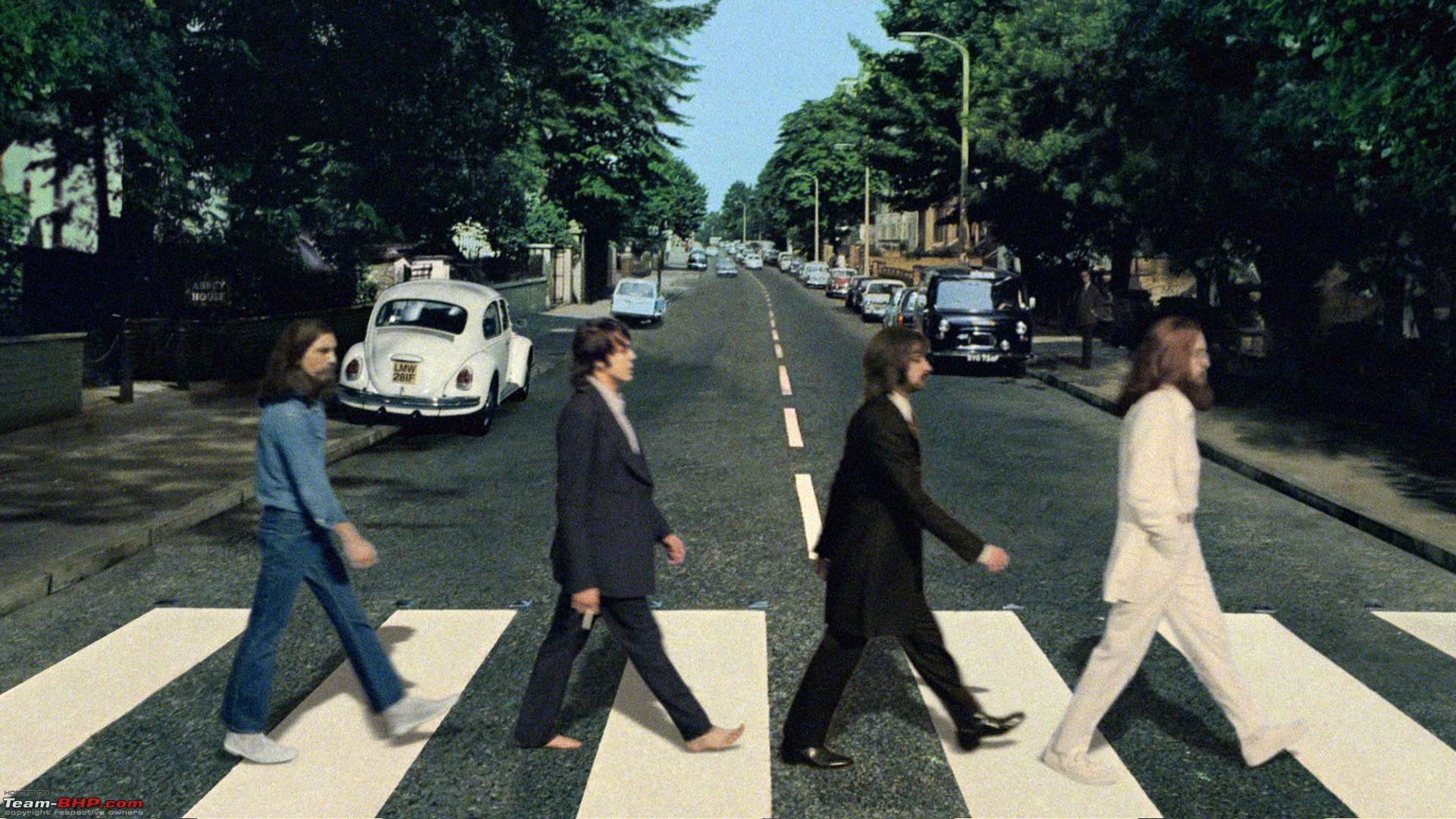 Thats the famous cover of The Beatles album Abbey Road Their