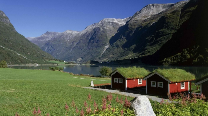 Norway Homes Lakeside Wallpaper High Quality