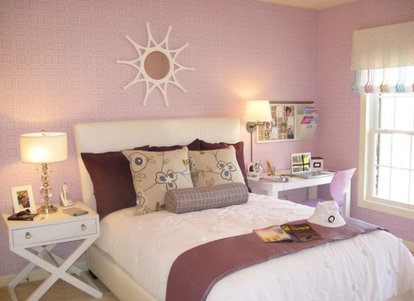 Girls Bedroom Designs In Pink Wallpaper Cool Shade Of