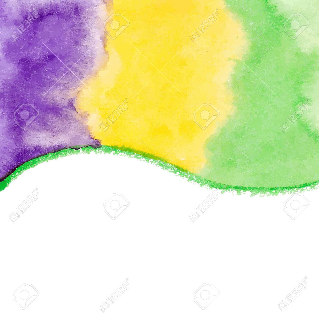 Watercolor Paint Vector Background For Mardi Gras Royalty