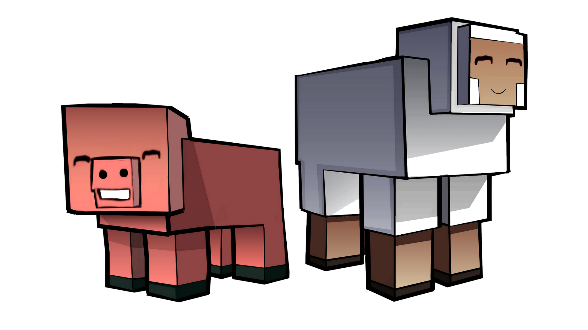 Minecraft Pig And Sheep By Enr1