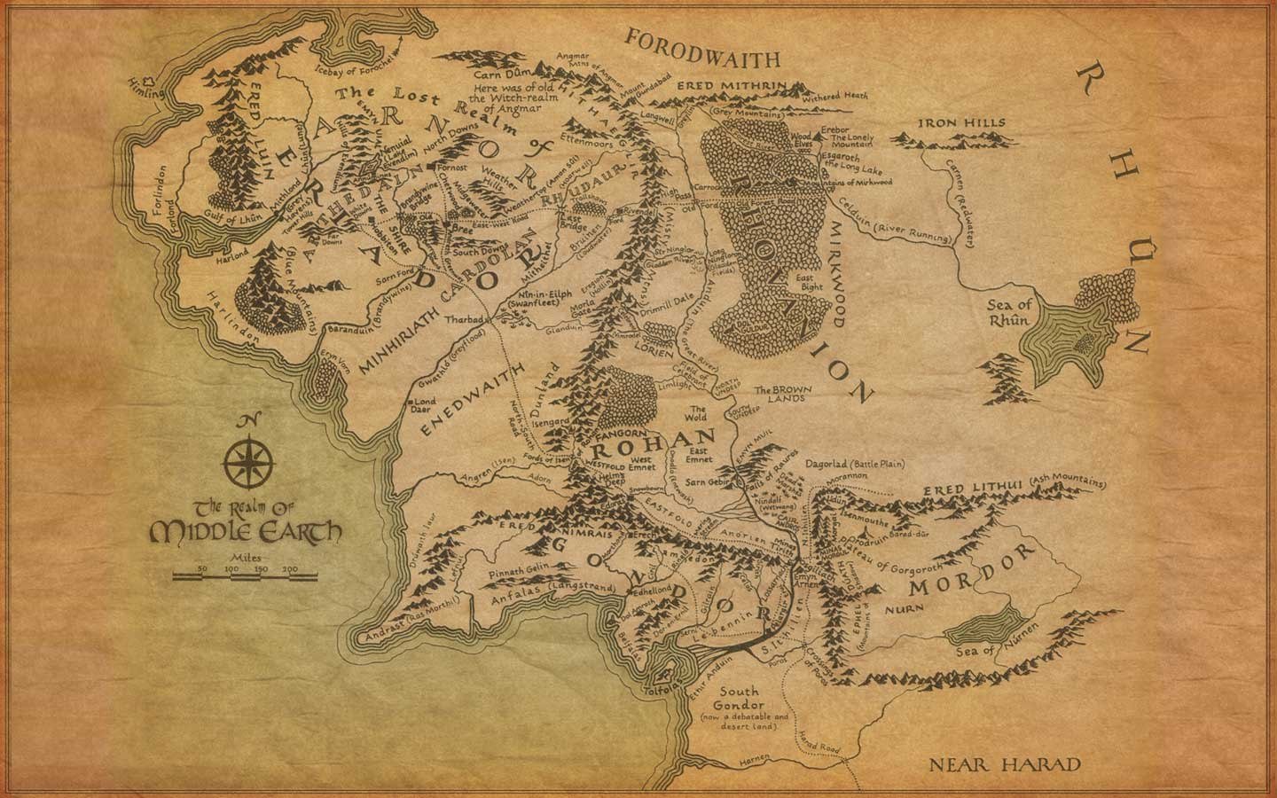 The middle earth map wallpaper 1440x900 HQ WALLPAPER   33524