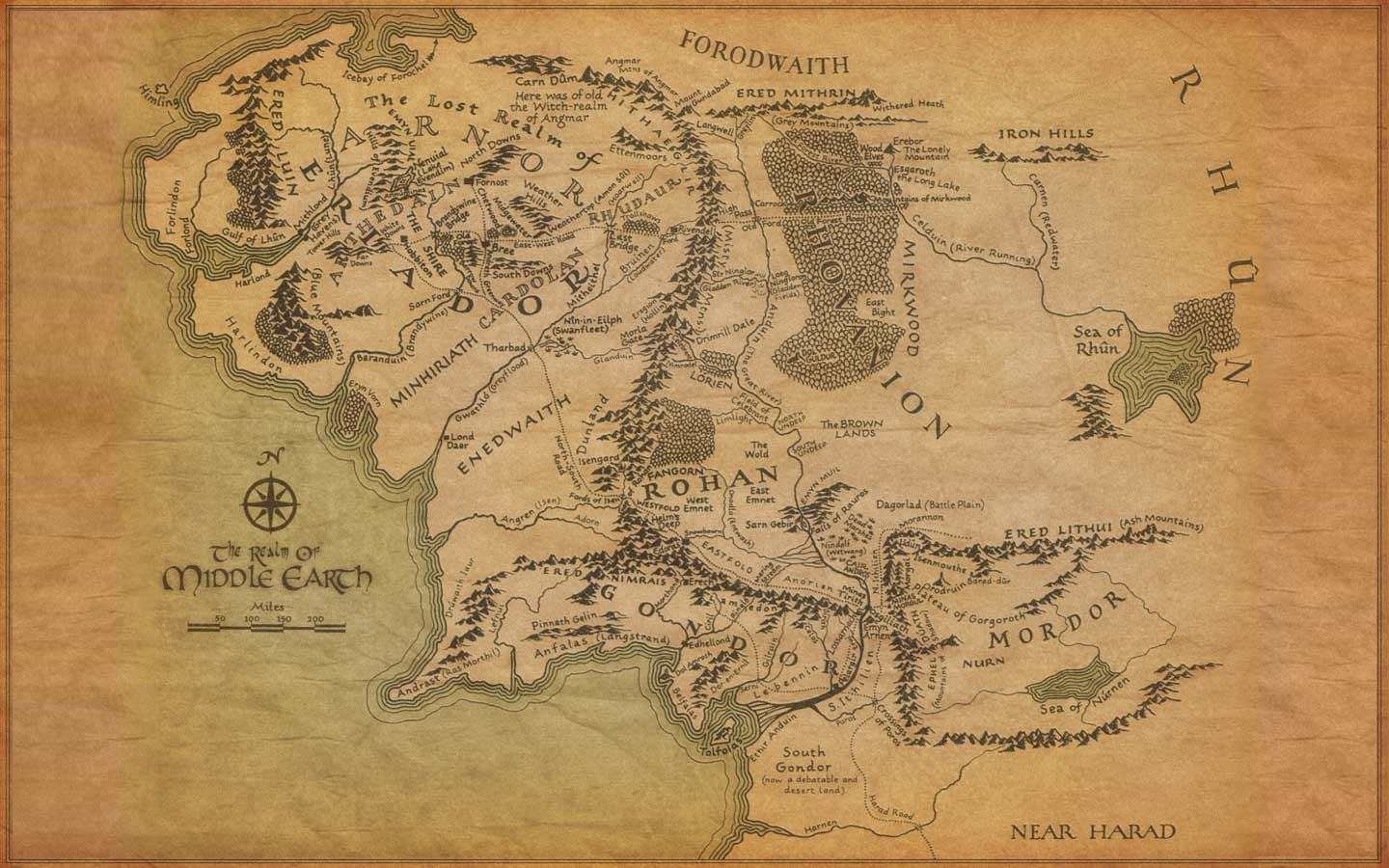 The Middle Earth Map Wallpaper Hq