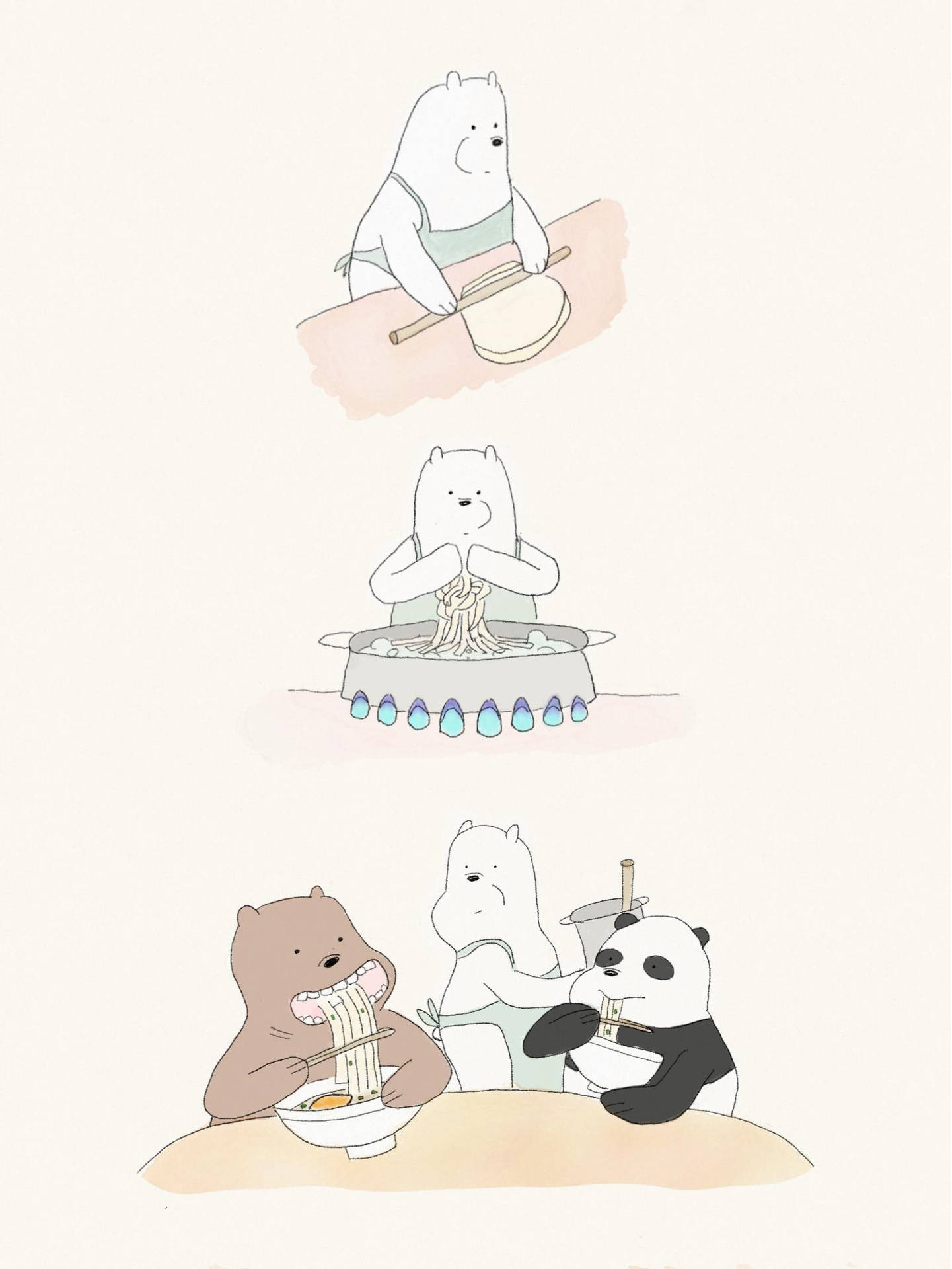 Ladda Ner Ice Bear Cartoon Wallpaper Helt Gratis