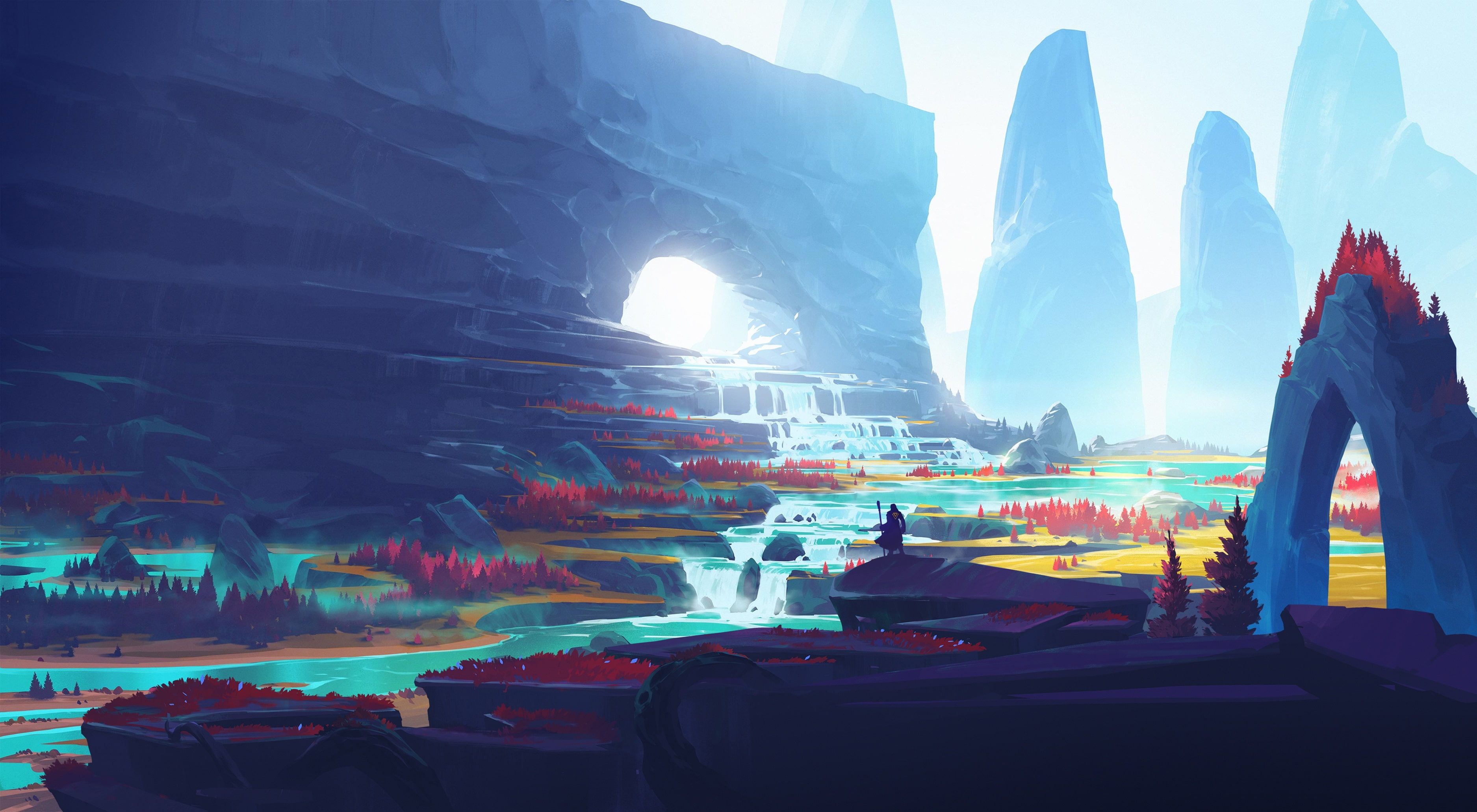 Digital Art Warrior Landscape Mountains Duelyst Video Games