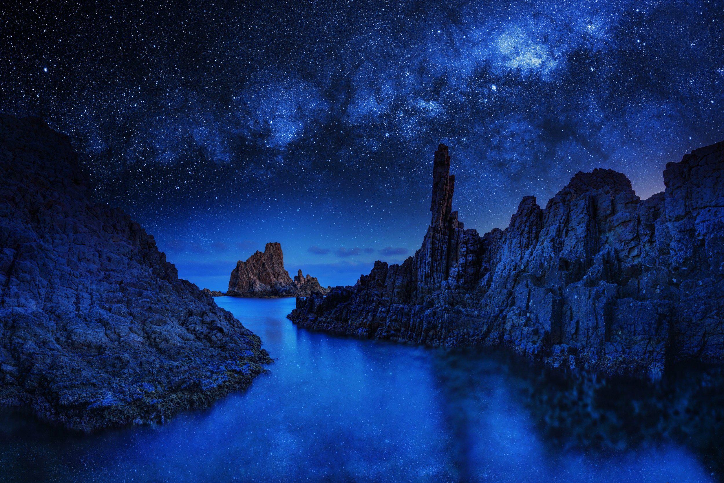 Ocean Rocks Blue Sky Wallpaper HD Nature 4k Image Photos And