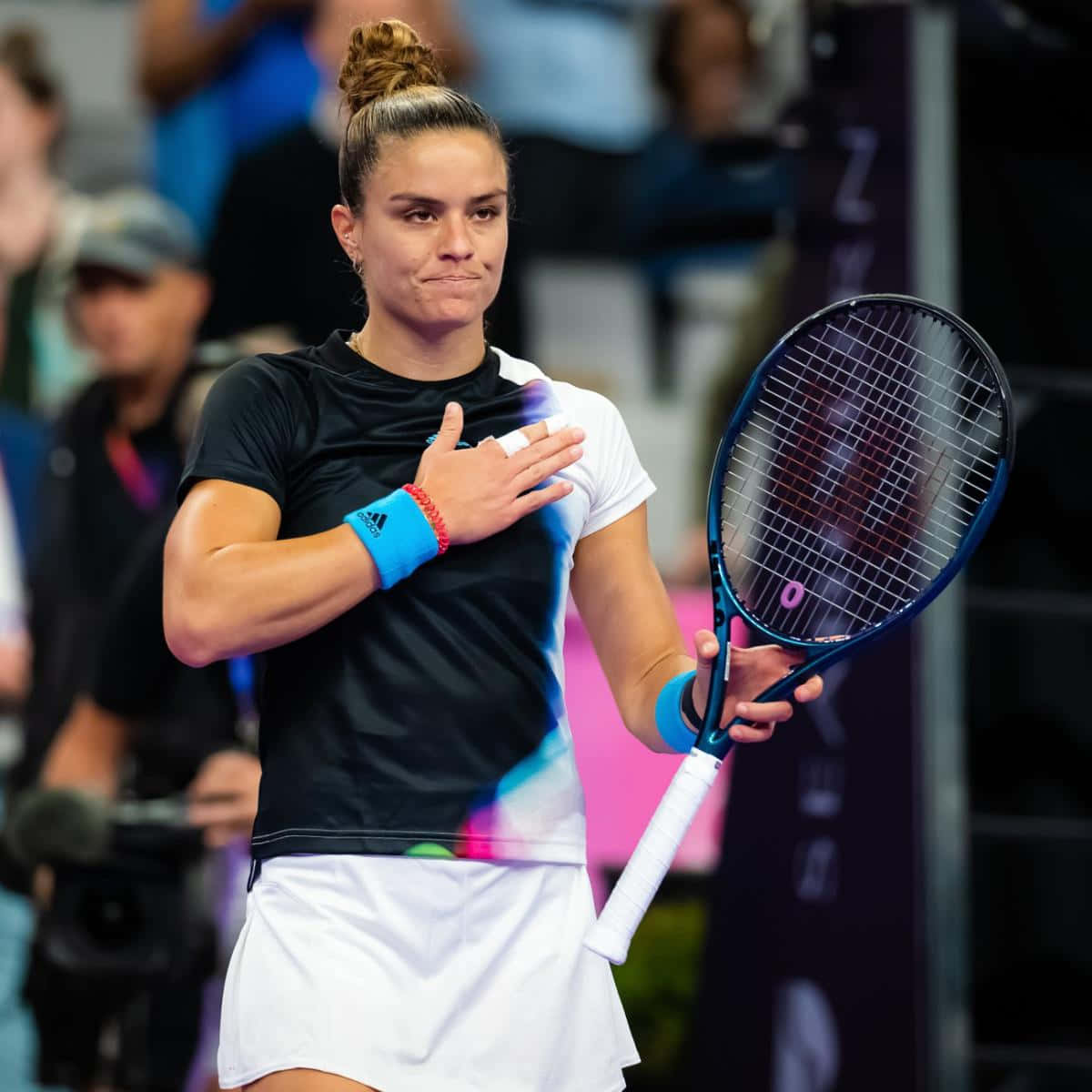 Maria Sakkari With Hand On Chest Wallpaper