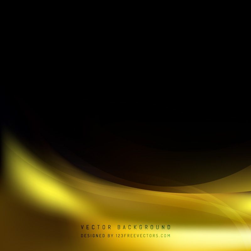 Abstract Black Yellow Wave Background Design Yellow Background
