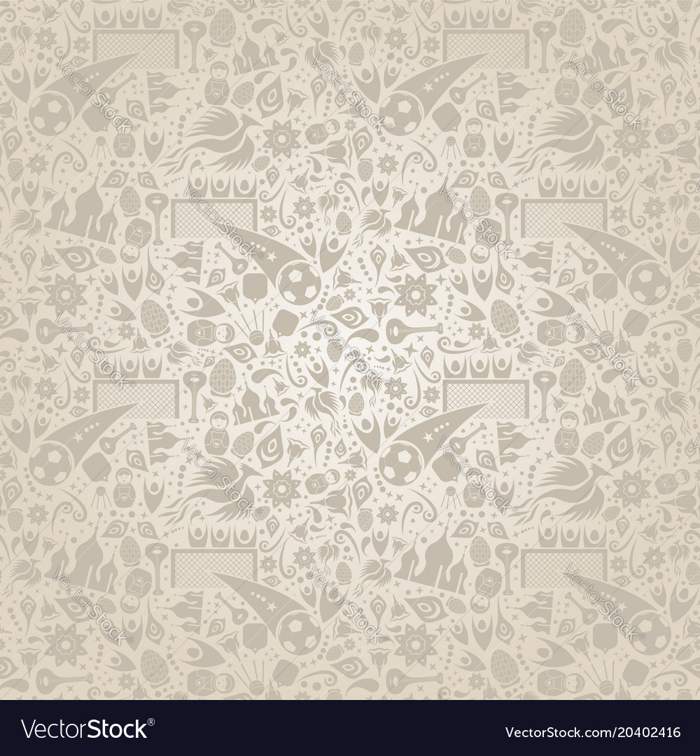 Russian background pattern of traditional icons Vector Image