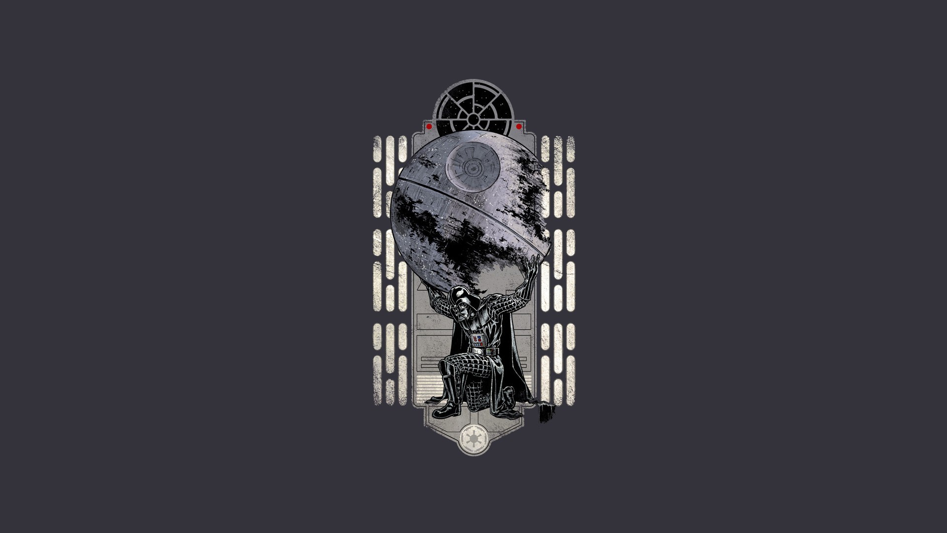 Darth Vader Death Star Background Wallpaper Minimalism