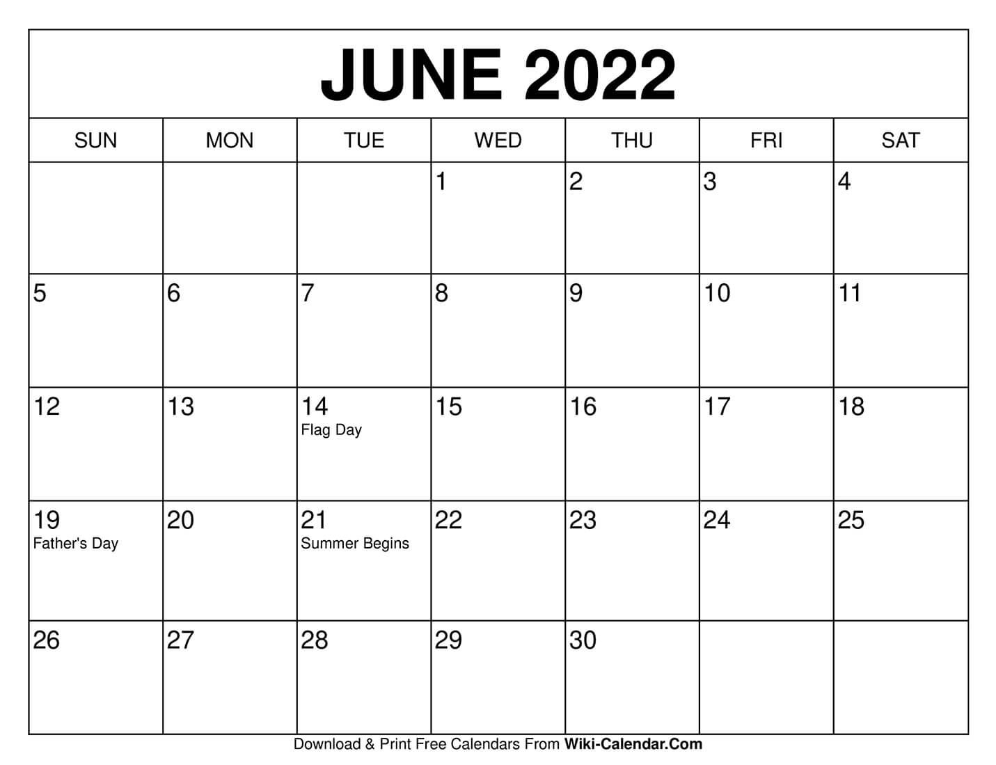 Free download June 2022 Calendar Calendar printables calendars to