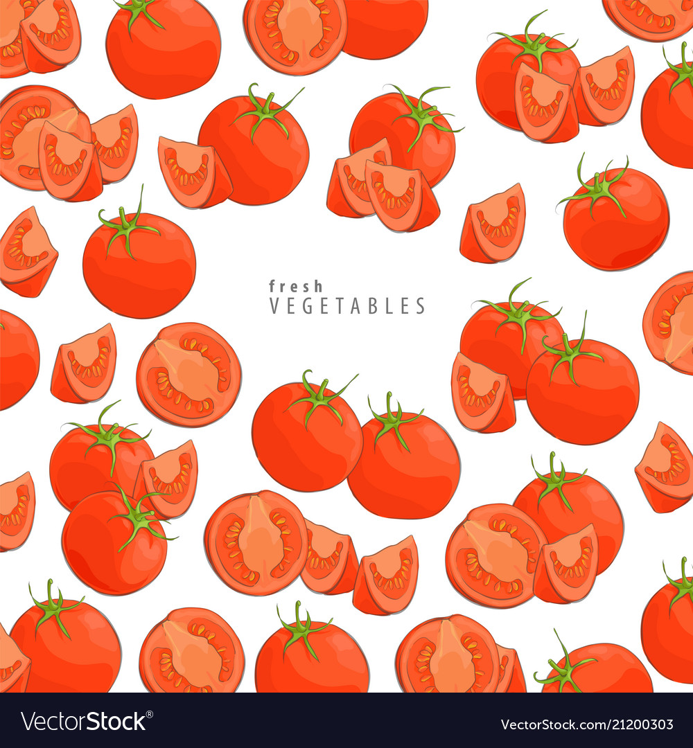 Fresh Tomatoes Background Royalty Vector Image