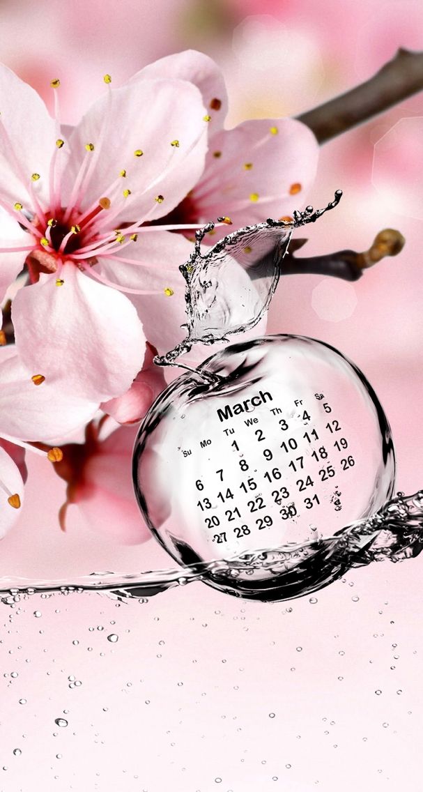 Wallpaper Calendar March Love Spring Monthly