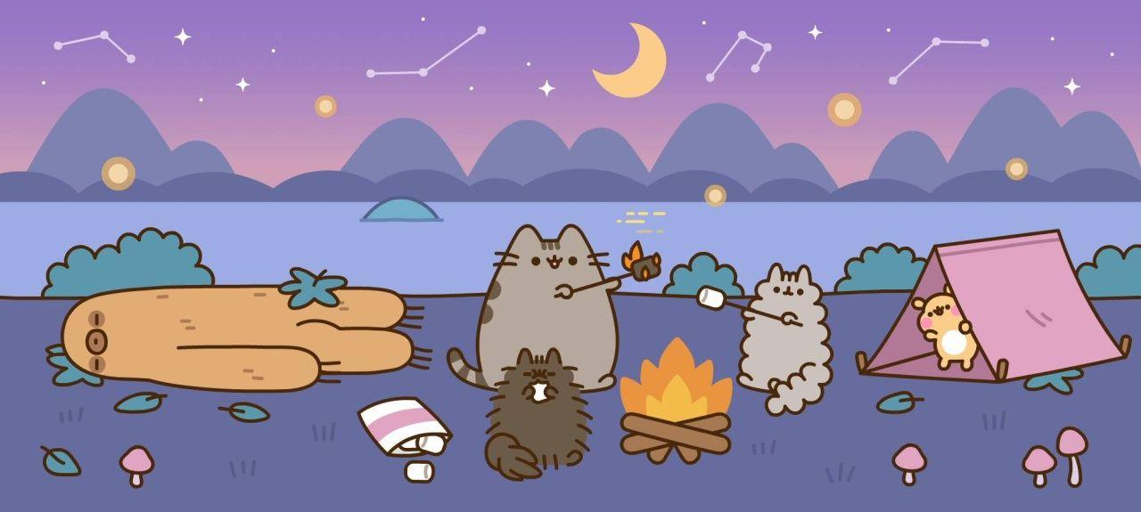 Pusheen Camping Look For Movement Cat Cute