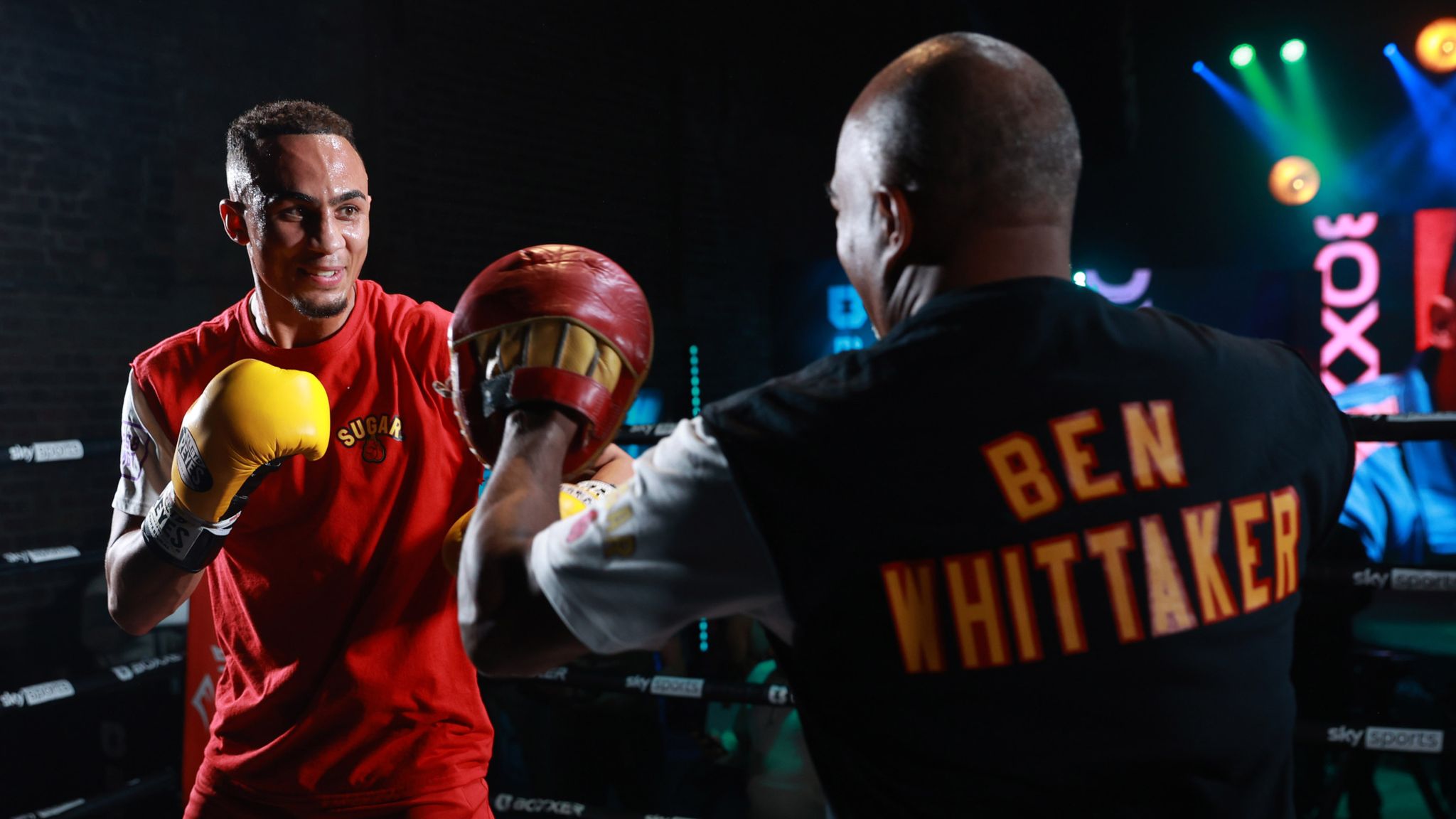 Benjamin Whittaker training in the boxing ring