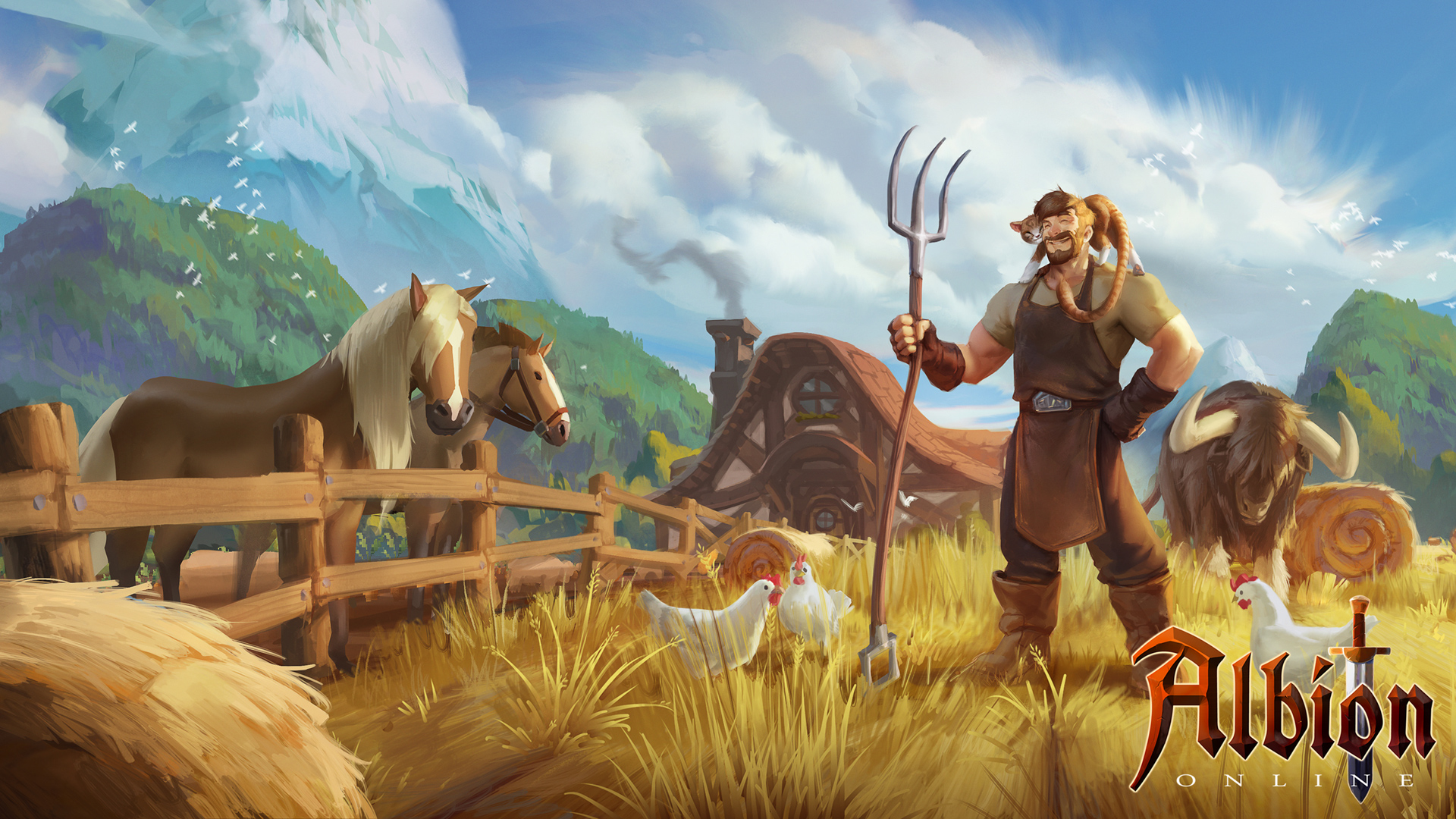 Farmer With Horses Wallpaper From Albion Online Gamepressure