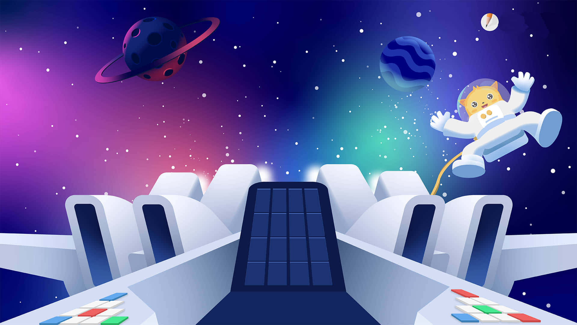 Cartoon Space Background Wallpaper