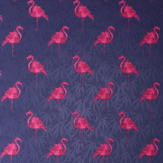 Wallpaper Cream Blue Flamingo Beige