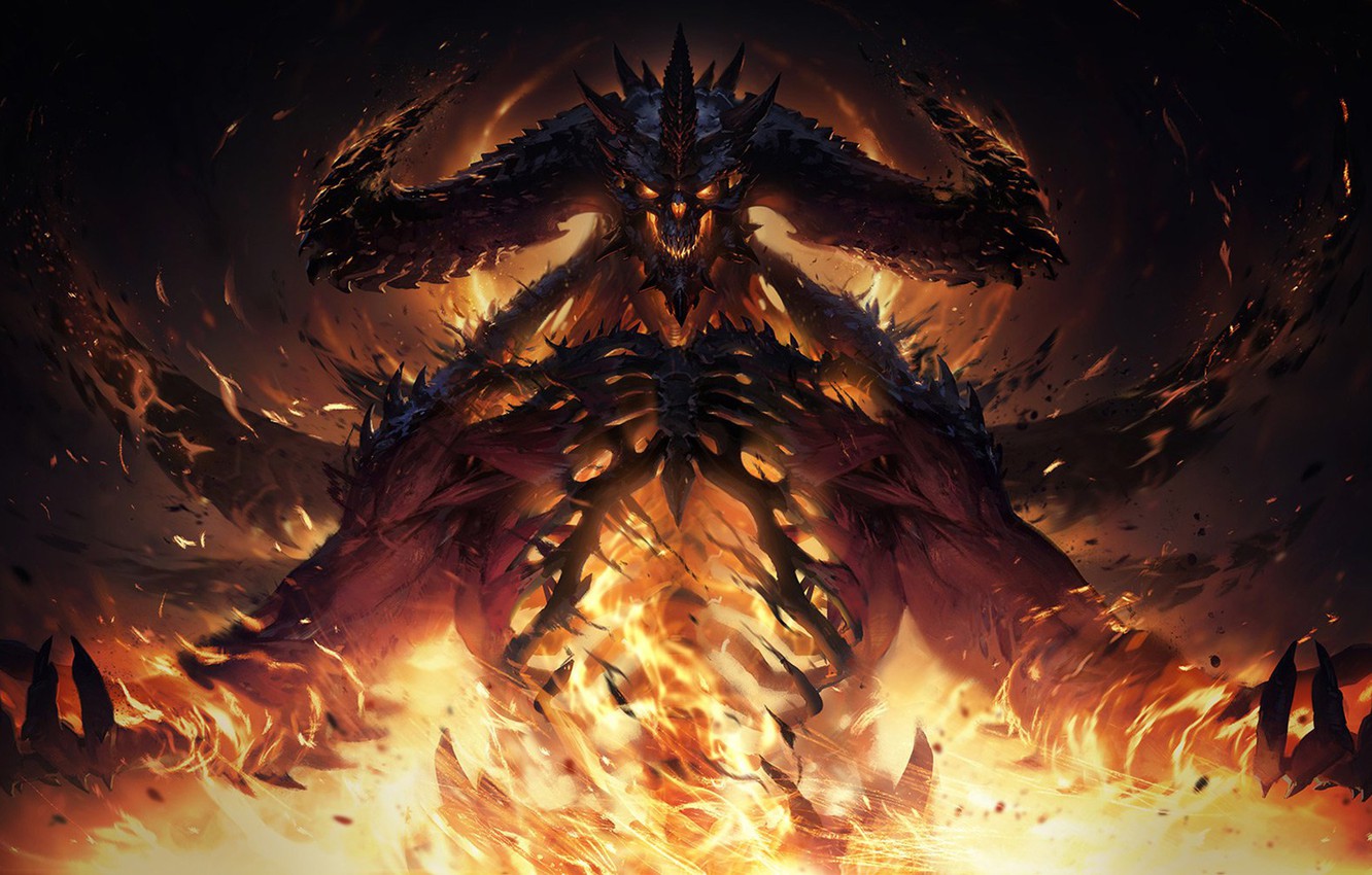 Wallpaper Fire Blizzard Art Diablo Game Image For Desktop