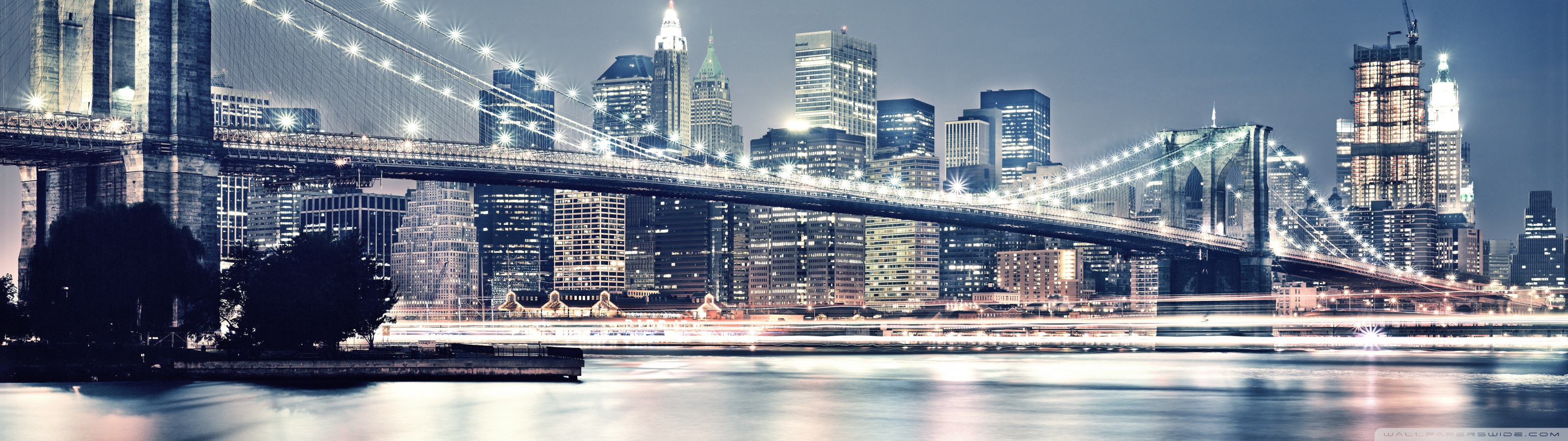 Brooklyn Bridge At Night Ultra HD Desktop Background Wallpaper For