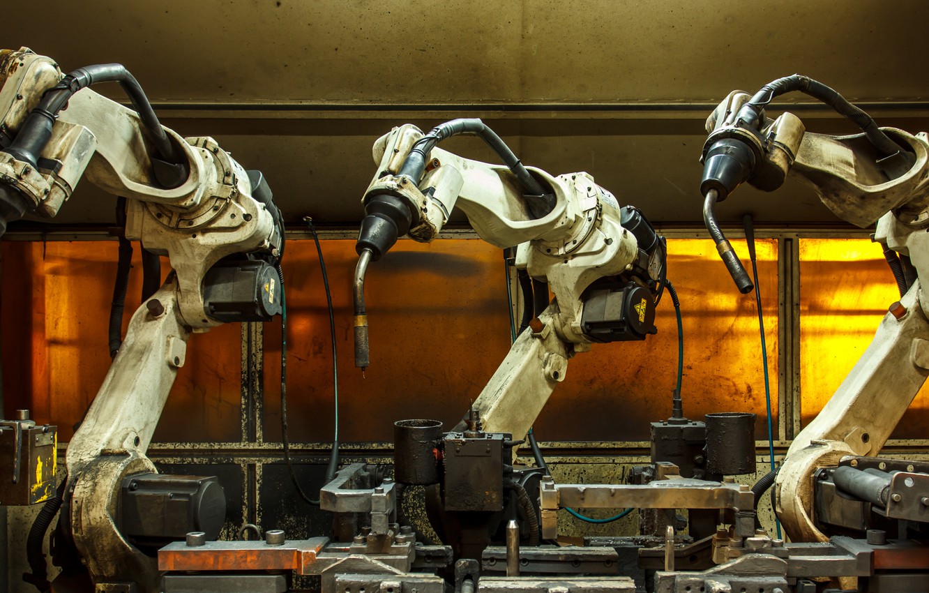 Wallpaper Metal Robotic Welders Arms Image For Desktop
