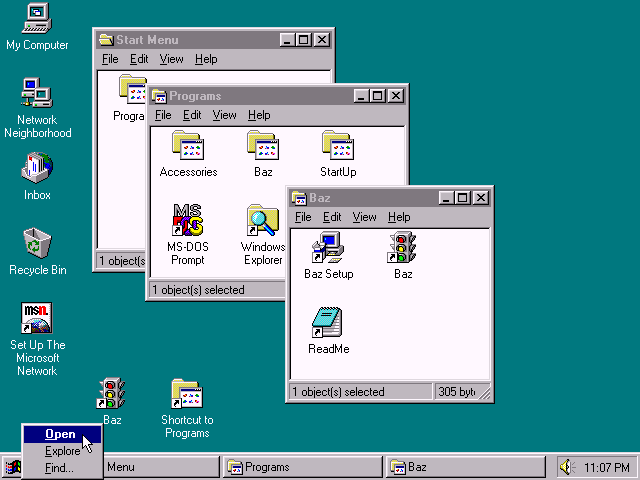 Windows Open Program Folder