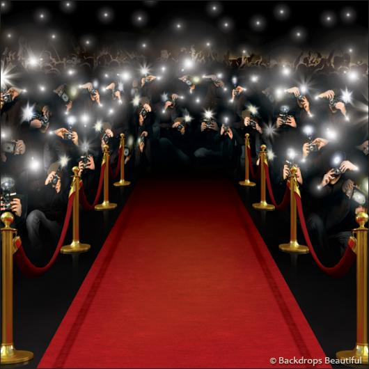 Red Carpet Background With Paparazzi