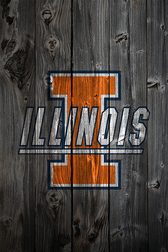Illinois Fighting Illini Wood iPhone Background Photo