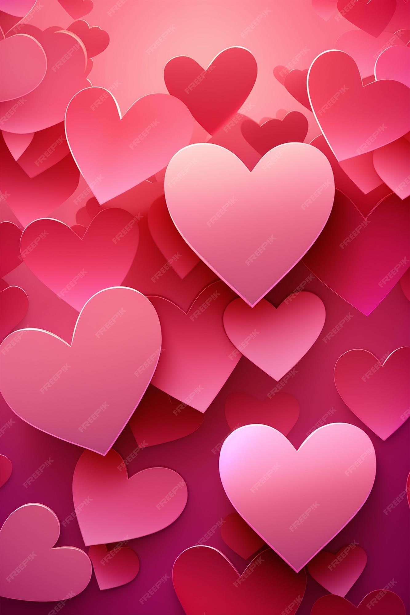 Premium Photo Pink Hearts Wallpaper That Are For iPhone