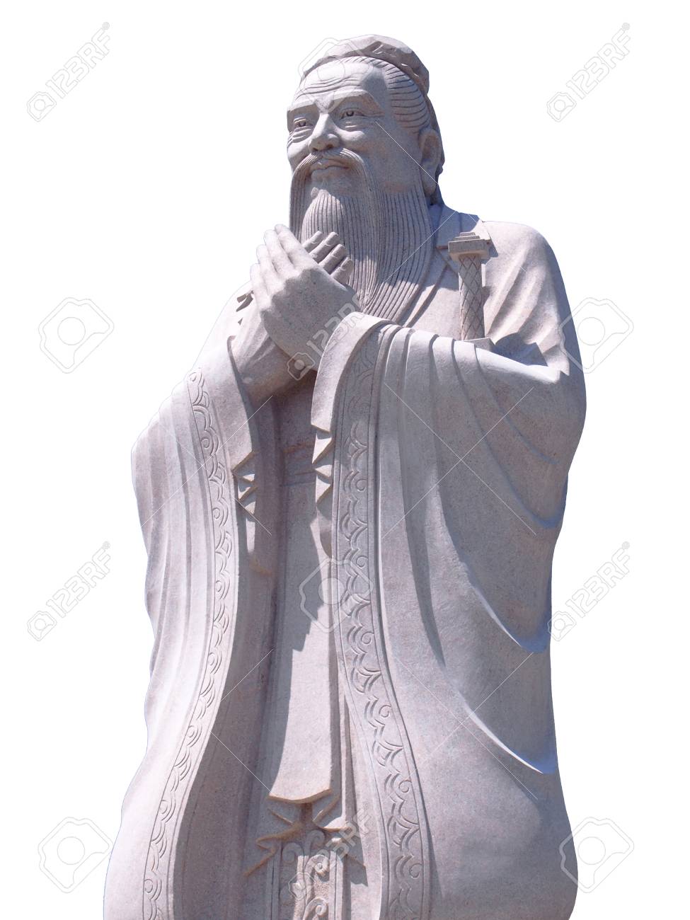 Confucius Statue Isolated On White Background Stock Photo Picture