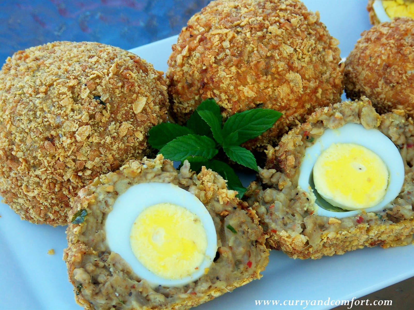 Crusty Traditional British Scotch Eggs Dish Wallpaper