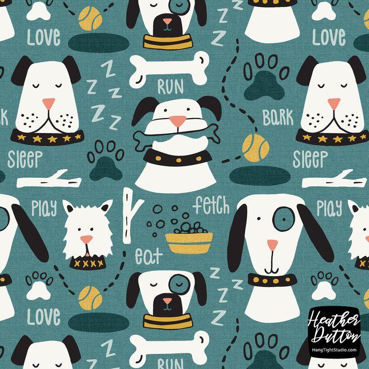 For The Love Of Dogs Fabric Wallpaper Home Decor Cute Dog