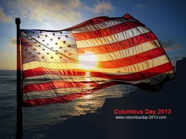 Usa Flag On Columbus Day HD Wallpaper