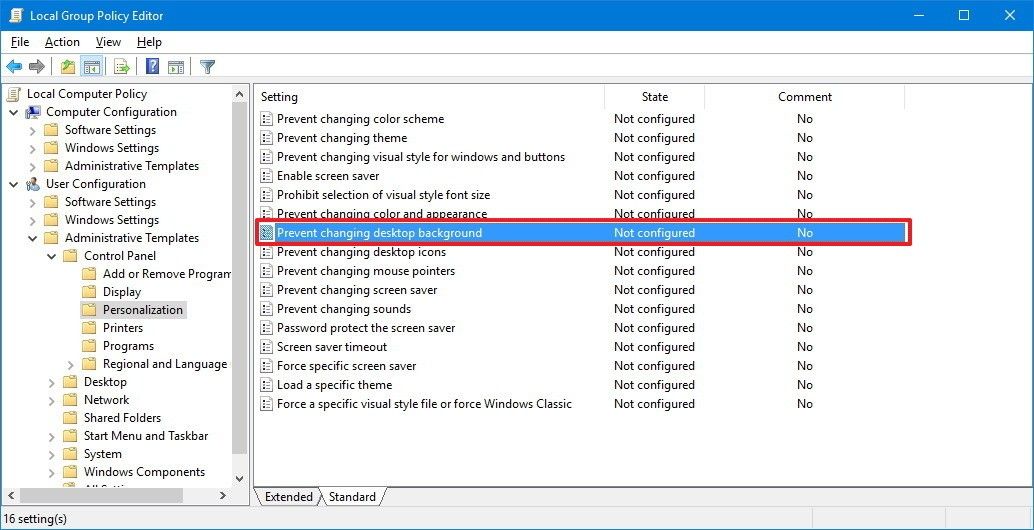 Using Group Policy to configure Desktop Wallpaper