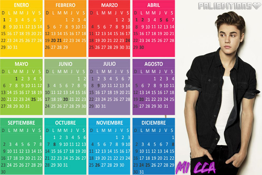 Calendario Justin Bieber Mi Cca By Palizeditions